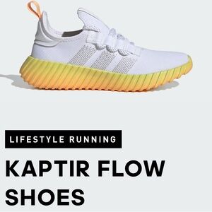 Adidas Ladies Kaptir Flow Sneakers - White and Yellow